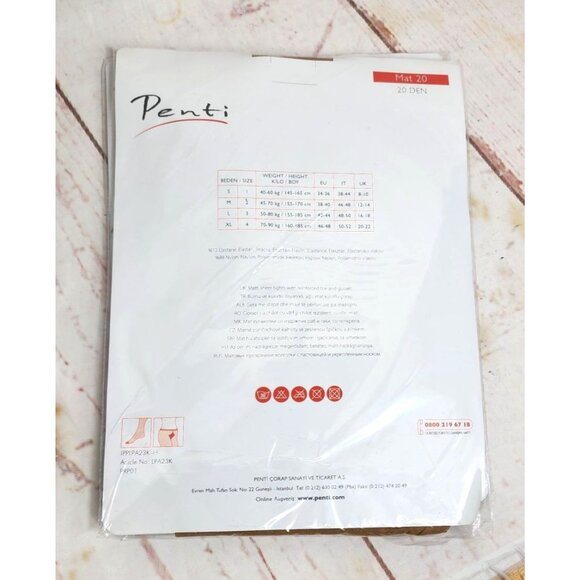 Penti 57 Skin #4 XL Sheer Tights – 20 Den Matte Nylon Elastane 5749 - Picture 6 of 10
